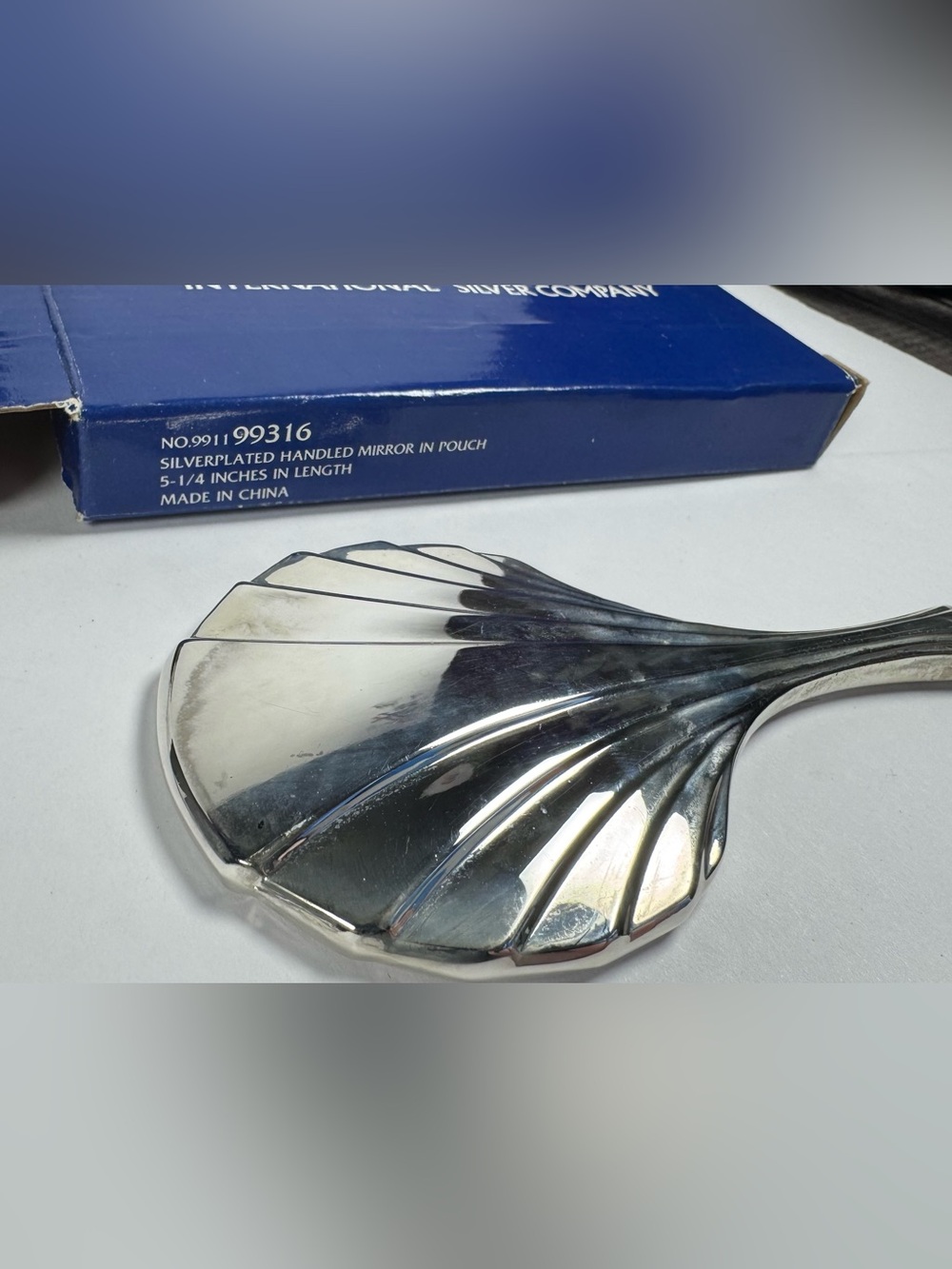 International Silver Company 5 1/4" Handheld Silver Mirror